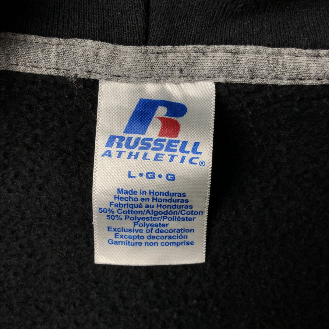 2000'S ~ Russell Sweat Full Zip Hoodie Men's L cotton black type Vintage Second Hand