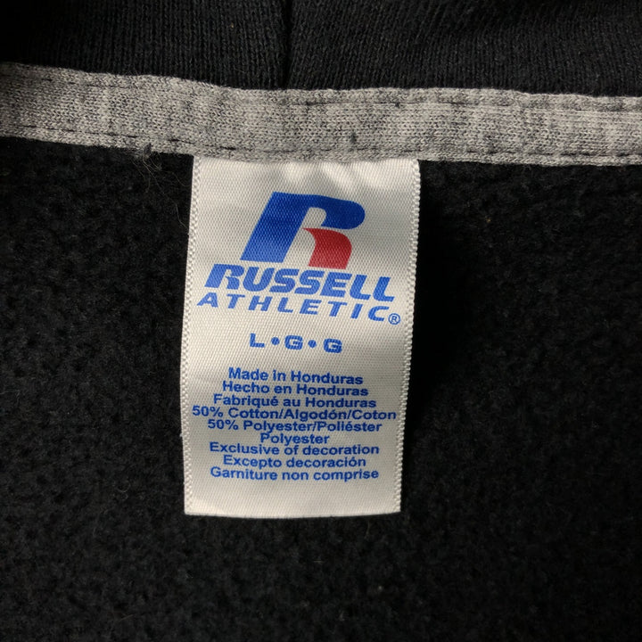 2000'S ~ Russell Sweat Full Zip Hoodie Men's L cotton black type Vintage Second Hand