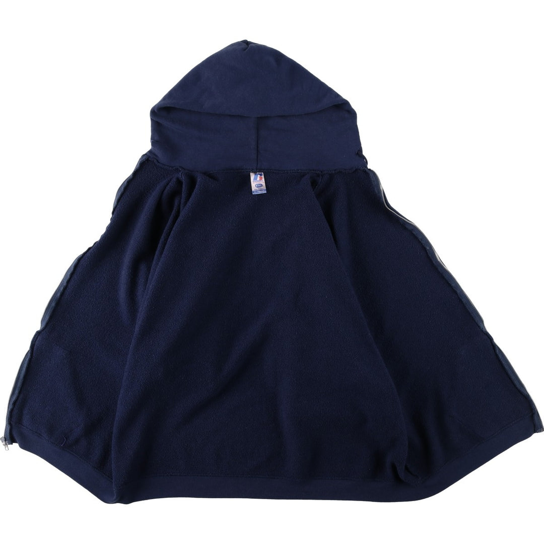 2000'S Russell Dri-POWER Full-Zip Sweatshirt Hoodie, Men's XXL equivalent. polyester navy blue type Vintage Second Hand