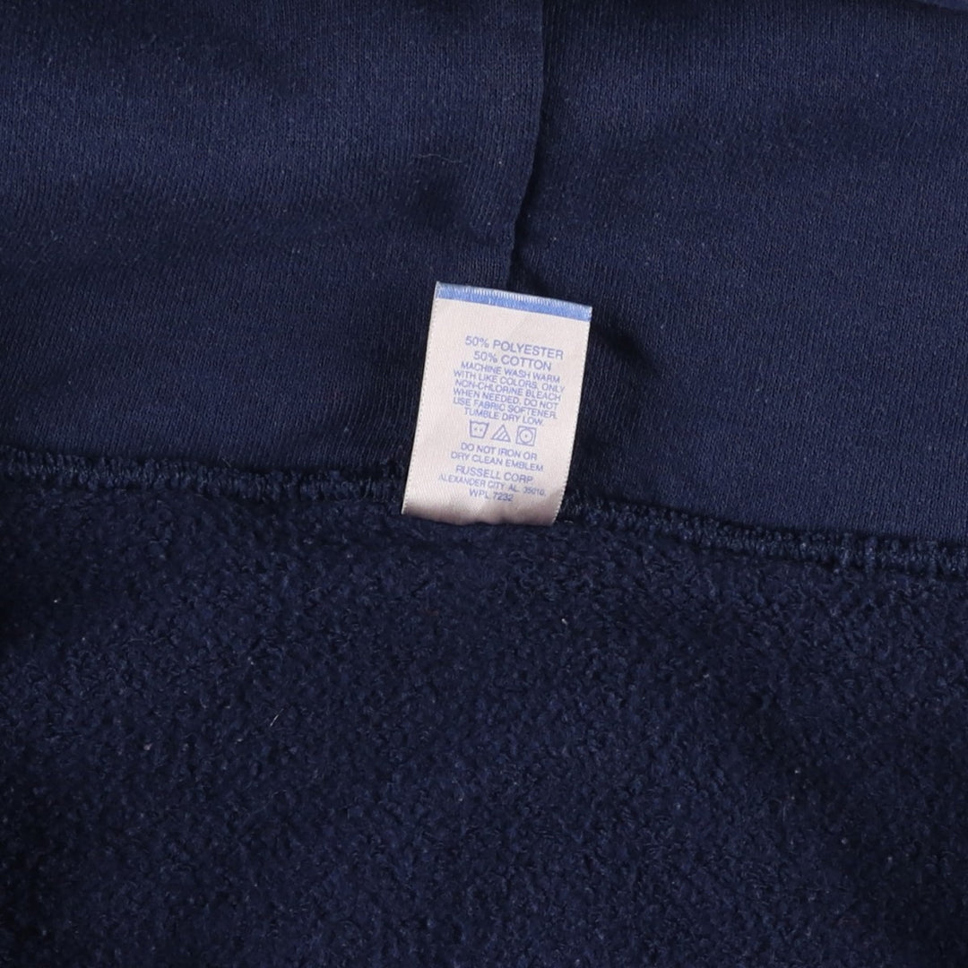 2000'S Russell Dri-POWER Full-Zip Sweatshirt Hoodie, Men's XXL equivalent. polyester navy blue type Vintage Second Hand
