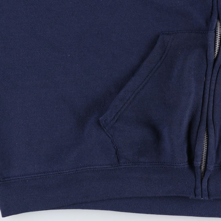 2000'S Russell Dri-POWER Full-Zip Sweatshirt Hoodie, Men's XXL equivalent. polyester navy blue type Vintage Second Hand