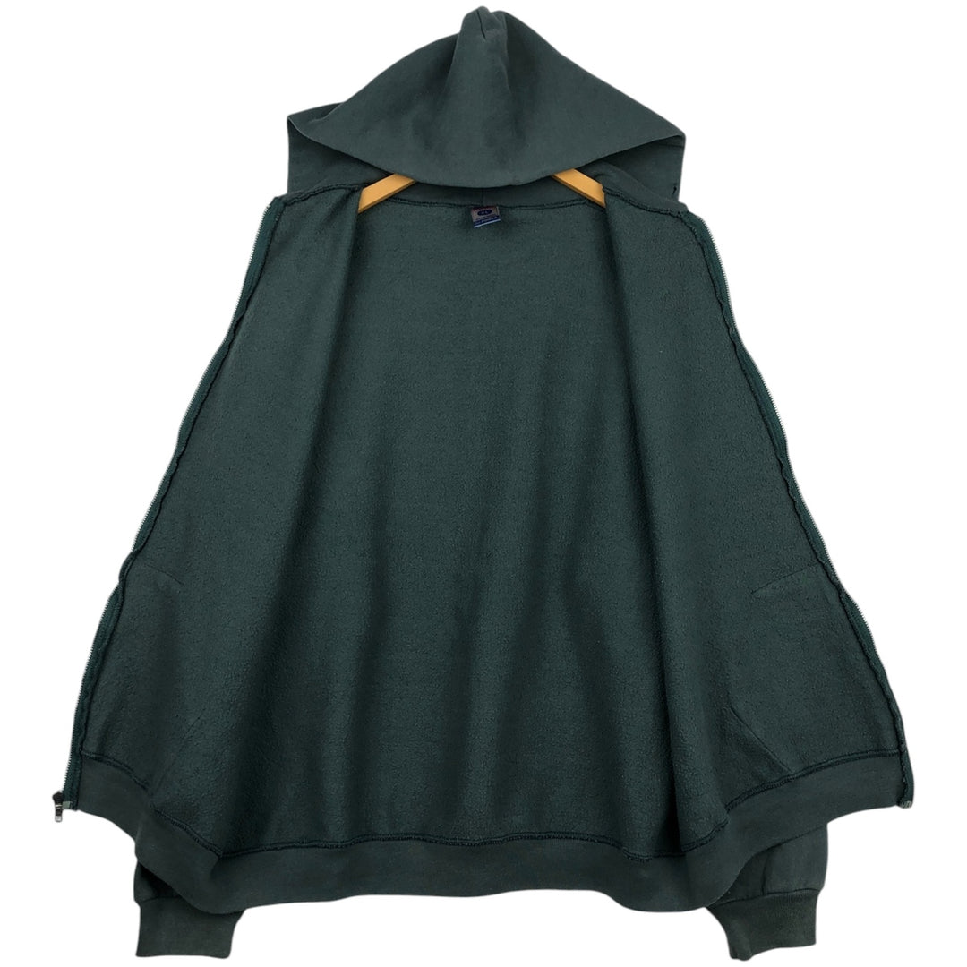 2000'S ~ Russell Sweat Full Zip Hoodie Men's XL cotton Khaki type sage green Vintage Second Hand