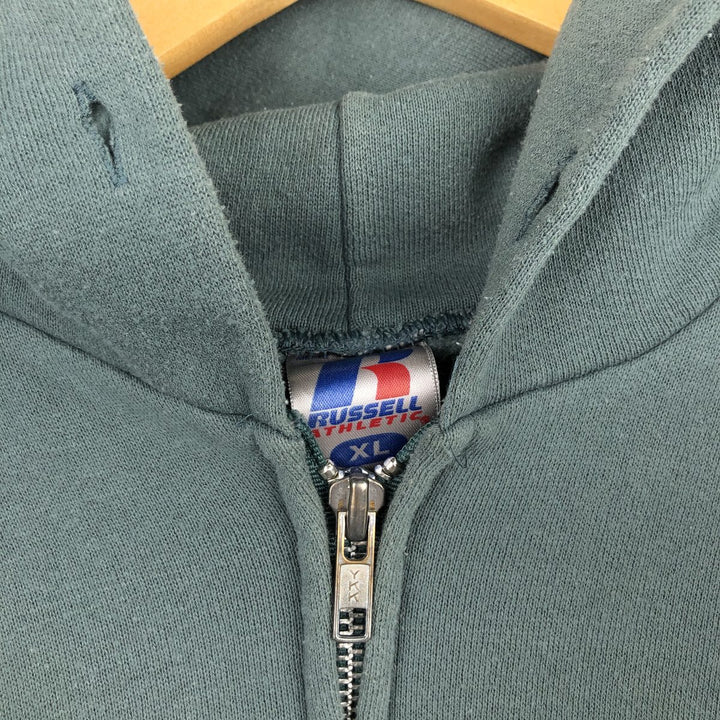 2000'S ~ Russell Sweat Full Zip Hoodie Men's XL cotton Khaki type sage green Vintage Second Hand