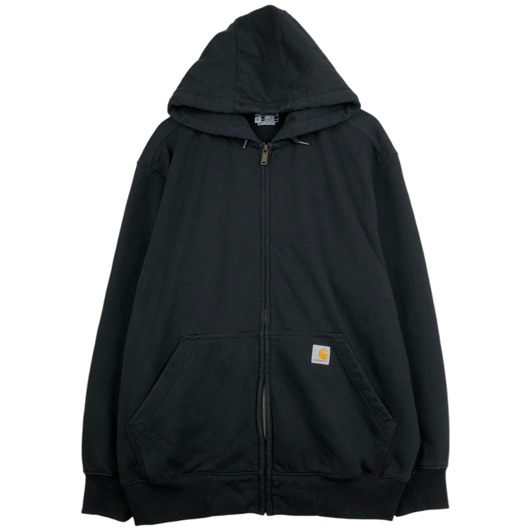 Carhartt Loose Fit Rain Defender Full-Zip Sweatshirt (Men's Size XL) cotton black type Vintage Second Hand