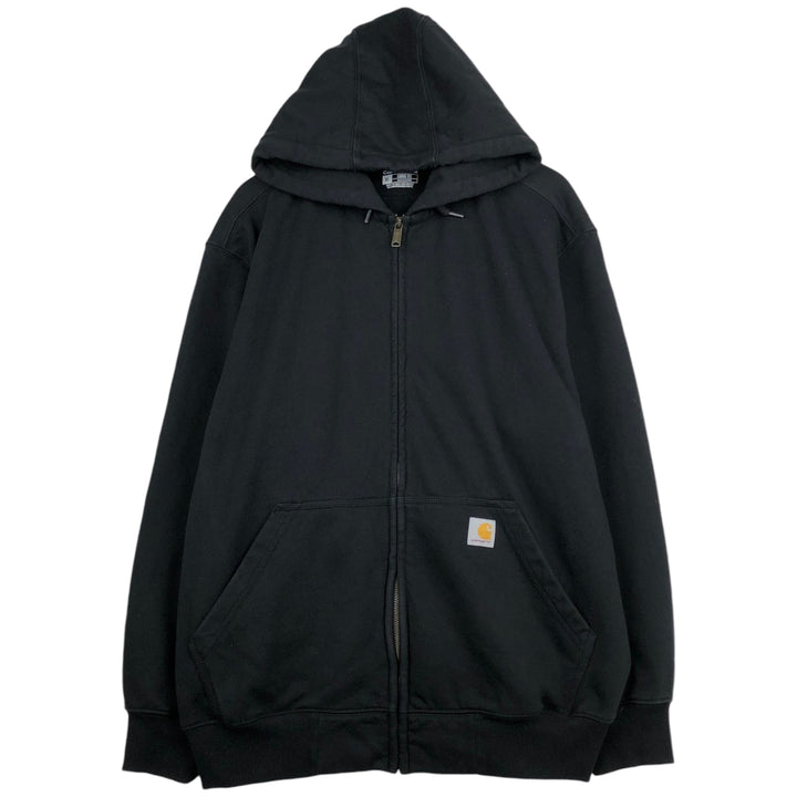 Carhartt Loose Fit Rain Defender Full-Zip Sweatshirt (Men's Size XL) cotton black type Vintage Second Hand