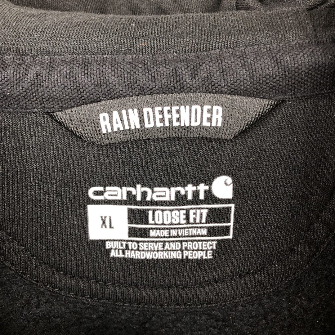 Carhartt Loose Fit Rain Defender Full-Zip Sweatshirt (Men's Size XL) cotton black type Vintage Second Hand
