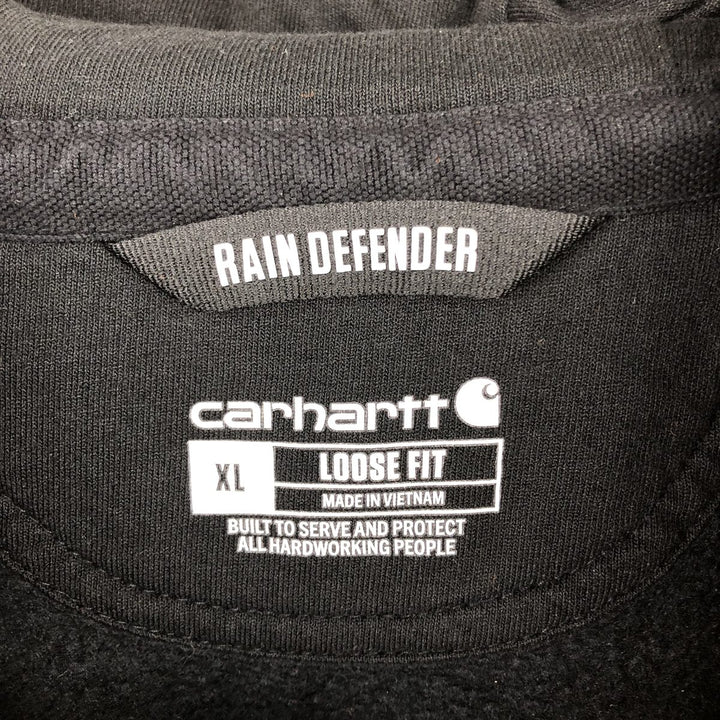 Carhartt Loose Fit Rain Defender Full-Zip Sweatshirt (Men's Size XL) cotton black type Vintage Second Hand