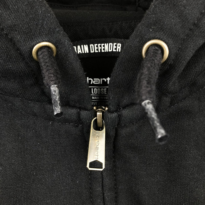 Carhartt Loose Fit Rain Defender Full-Zip Sweatshirt (Men's Size XL) cotton black type Vintage Second Hand