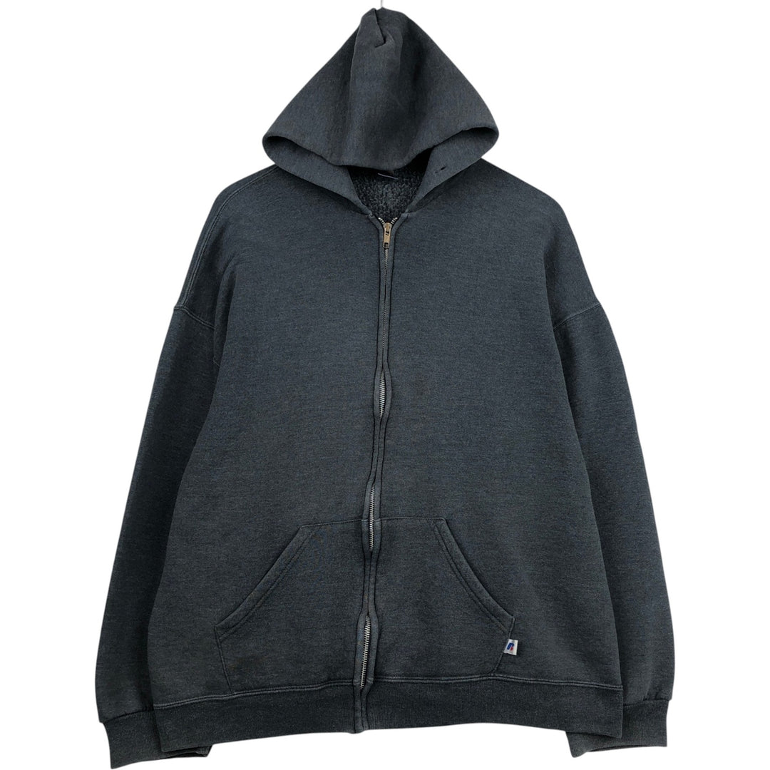 2000'S Russell Athletic Sweat Full-Zip Hoodie, Men's Size XL (approx.) polyester gray type Vintage Second Hand