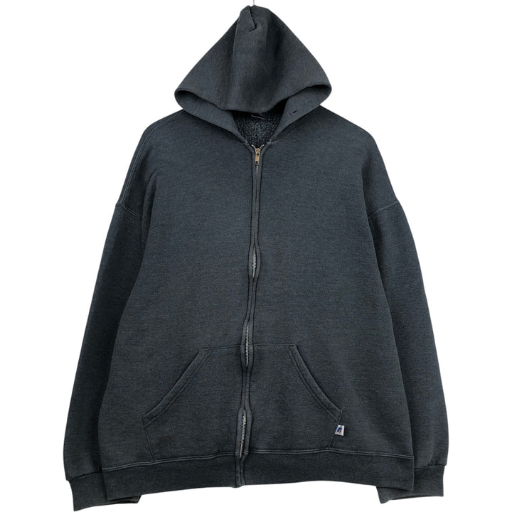 2000'S Russell Athletic Sweat Full-Zip Hoodie, Men's Size XL (approx.) polyester gray type Vintage Second Hand