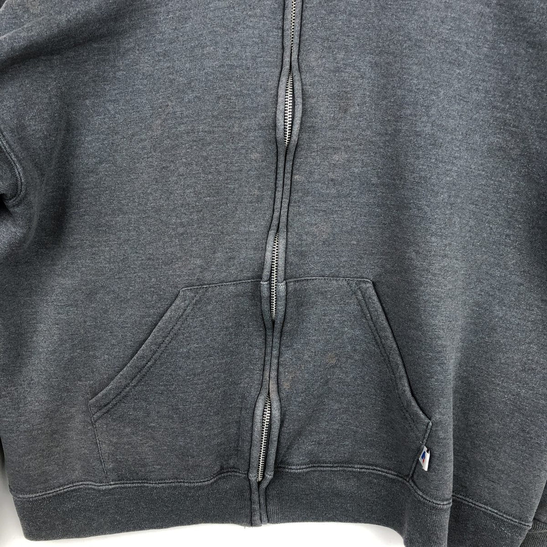 2000'S Russell Athletic Sweat Full-Zip Hoodie, Men's Size XL (approx.) polyester gray type Vintage Second Hand