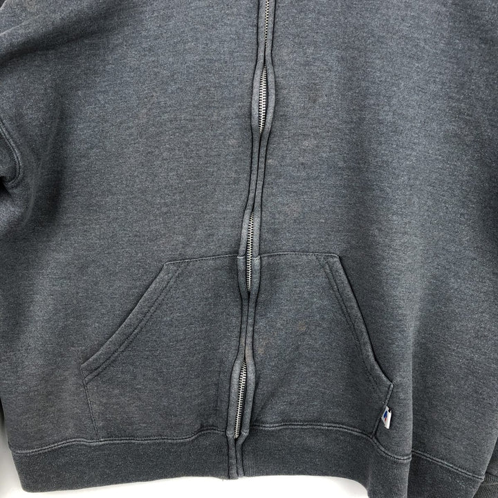 2000'S Russell Athletic Sweat Full-Zip Hoodie, Men's Size XL (approx.) polyester gray type Vintage Second Hand