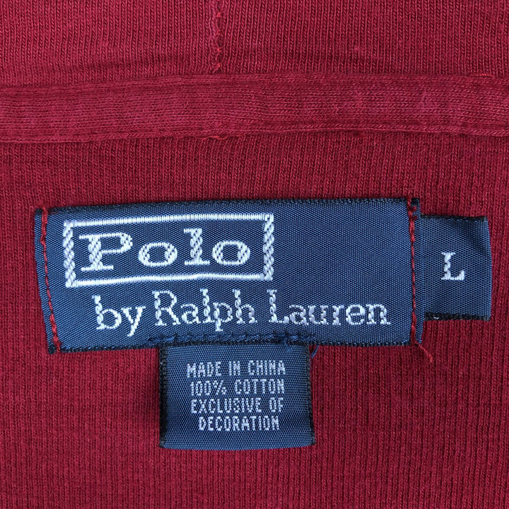 Ralph Lauren POLO by Ralph Lauren Sweat Full Zip Hoodie Men's L size cotton red type Vintage Second Hand
