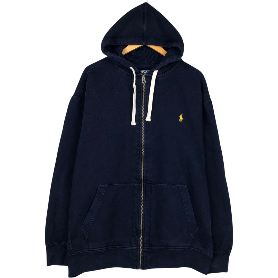 Ralph Lauren POLO by Ralph Lauren Sweat Full Zip Hoodie Men's XXL cotton navy blue type Vintage Second Hand