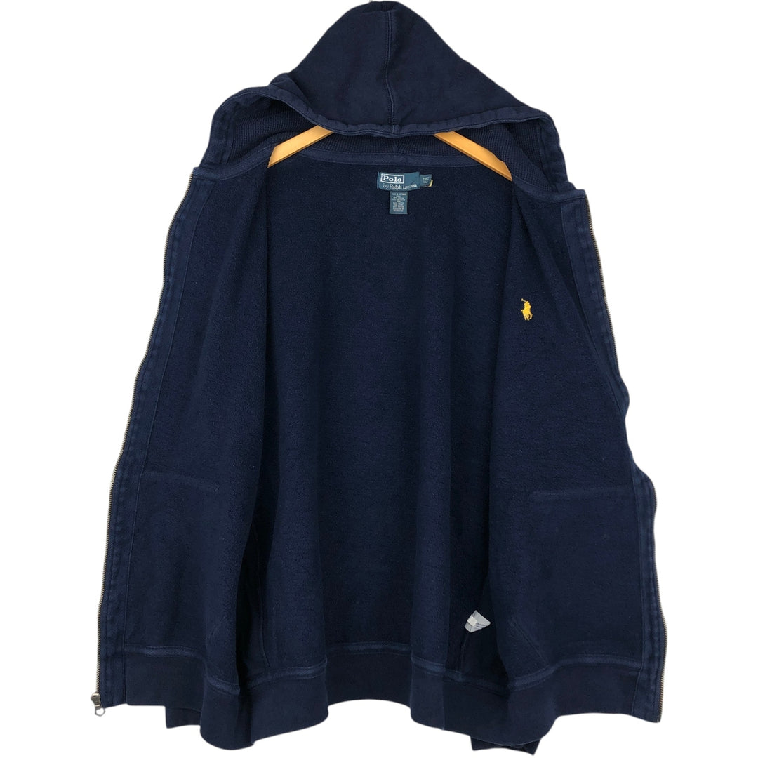 Ralph Lauren POLO by Ralph Lauren Sweat Full Zip Hoodie Men's XXL cotton navy blue type Vintage Second Hand