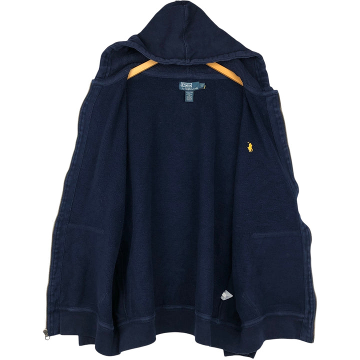Ralph Lauren POLO by Ralph Lauren Sweat Full Zip Hoodie Men's XXL cotton navy blue type Vintage Second Hand