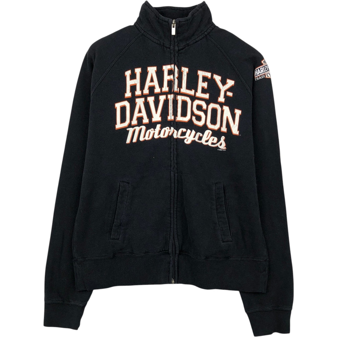 Harley-Davidson Fire Pattern Full-Zip Sweatshirt (Men's Size L) cotton black type Vintage Second Hand