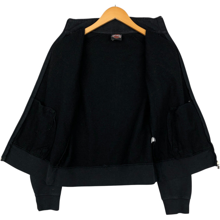 Harley-Davidson Fire Pattern Full-Zip Sweatshirt (Men's Size L) cotton black type Vintage Second Hand