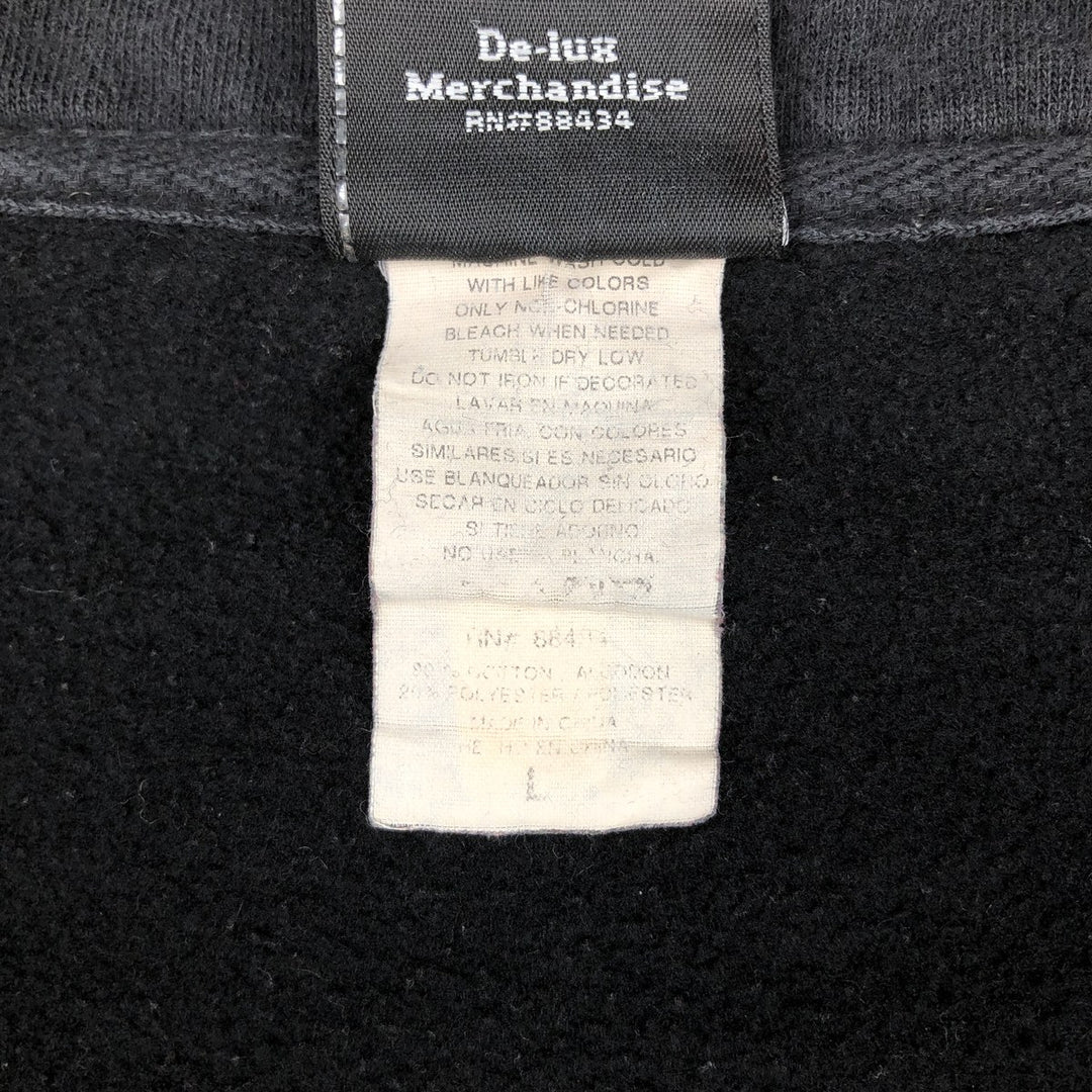 Harley-Davidson Fire Pattern Full-Zip Sweatshirt (Men's Size L) cotton black type Vintage Second Hand