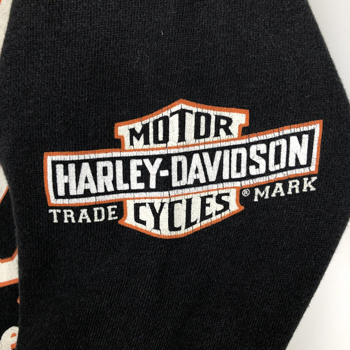 Harley-Davidson Fire Pattern Full-Zip Sweatshirt (Men's Size L) cotton black type Vintage Second Hand