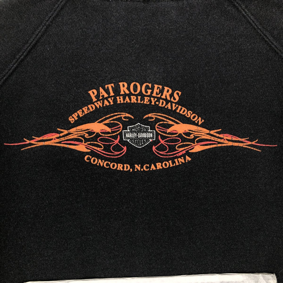Harley-Davidson Fire Pattern Full-Zip Sweatshirt (Men's Size L) cotton black type Vintage Second Hand