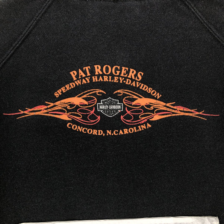 Harley-Davidson Fire Pattern Full-Zip Sweatshirt (Men's Size L) cotton black type Vintage Second Hand