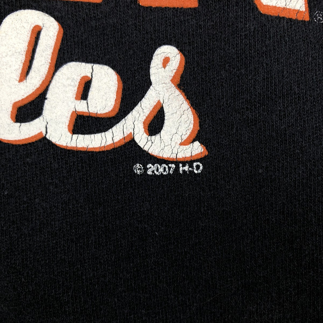 Harley-Davidson Fire Pattern Full-Zip Sweatshirt (Men's Size L) cotton black type Vintage Second Hand