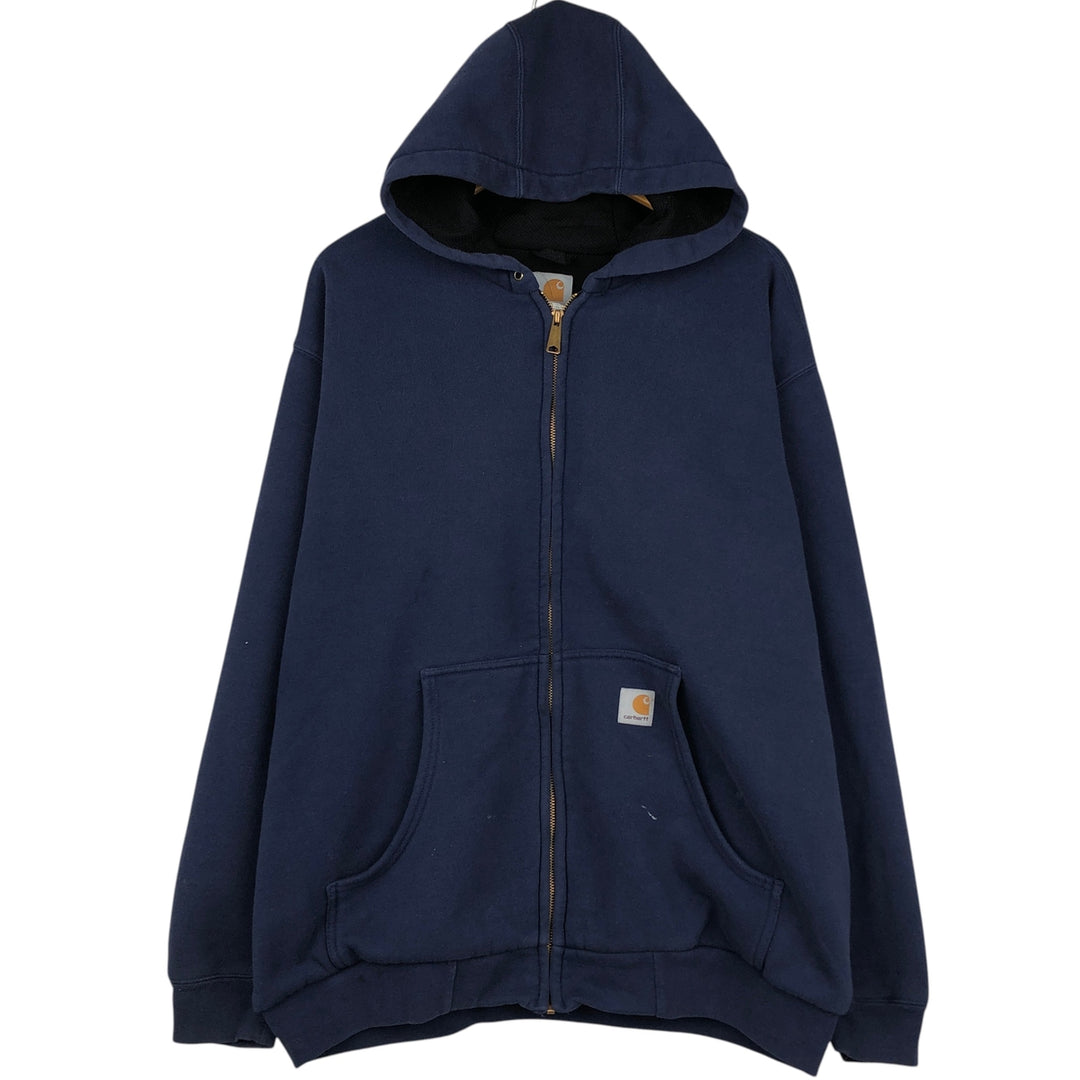 Carhartt Sweat Full Zip Hoodie Men's XL cotton navy blue type Vintage Second Hand
