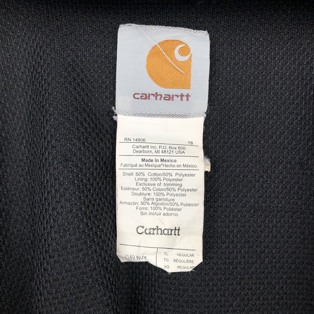 Carhartt Sweat Full Zip Hoodie Men's XL cotton navy blue type Vintage Second Hand