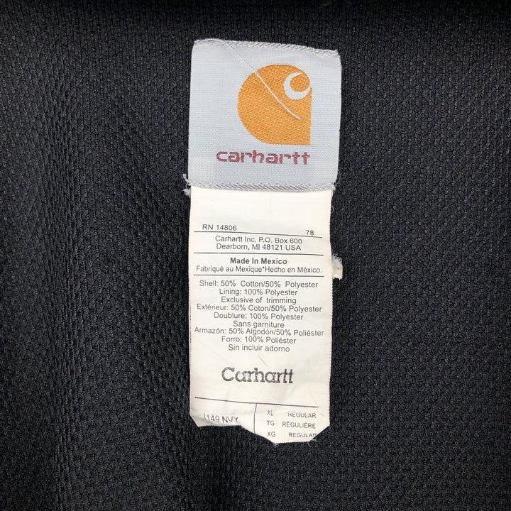 Carhartt Sweat Full Zip Hoodie Men's XL cotton navy blue type Vintage Second Hand