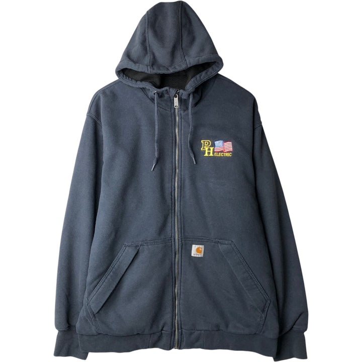 Carhartt Loose Fit Sweat Full Zip Hoodie, Men's L size cotton navy blue type Vintage Second Hand