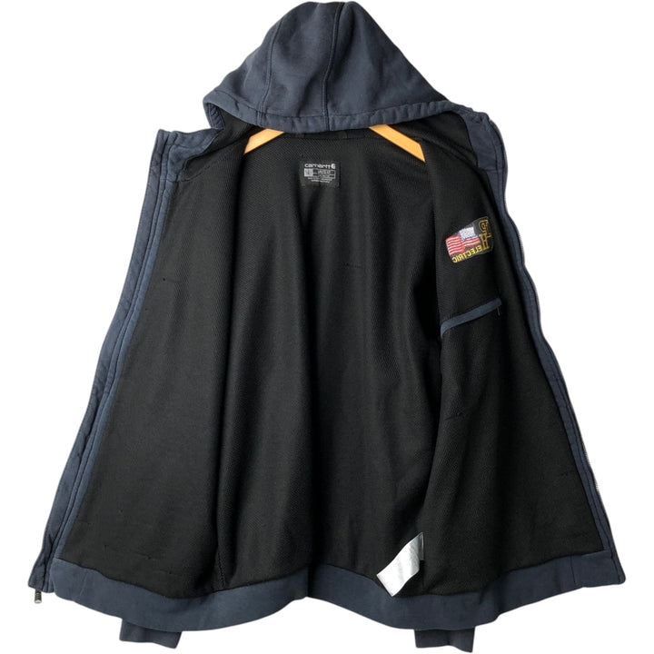 Carhartt Loose Fit Sweat Full Zip Hoodie, Men's L size cotton navy blue type Vintage Second Hand