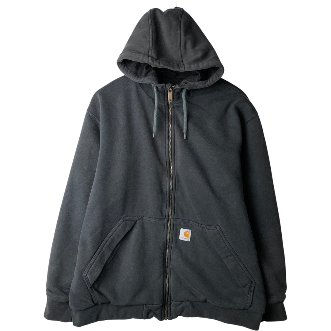 Carhartt Loose Fit Sweat Full Zip Hoodie, Men's L size cotton black type Vintage Second Hand