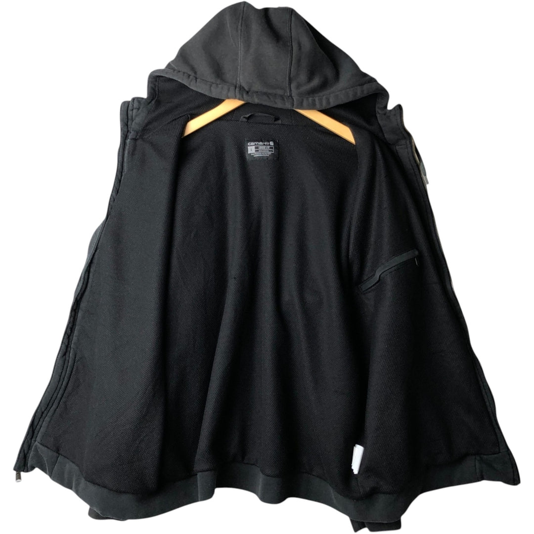 Carhartt Loose Fit Sweat Full Zip Hoodie, Men's L size cotton black type Vintage Second Hand