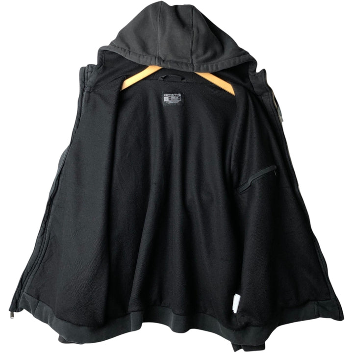 Carhartt Loose Fit Sweat Full Zip Hoodie, Men's L size cotton black type Vintage Second Hand