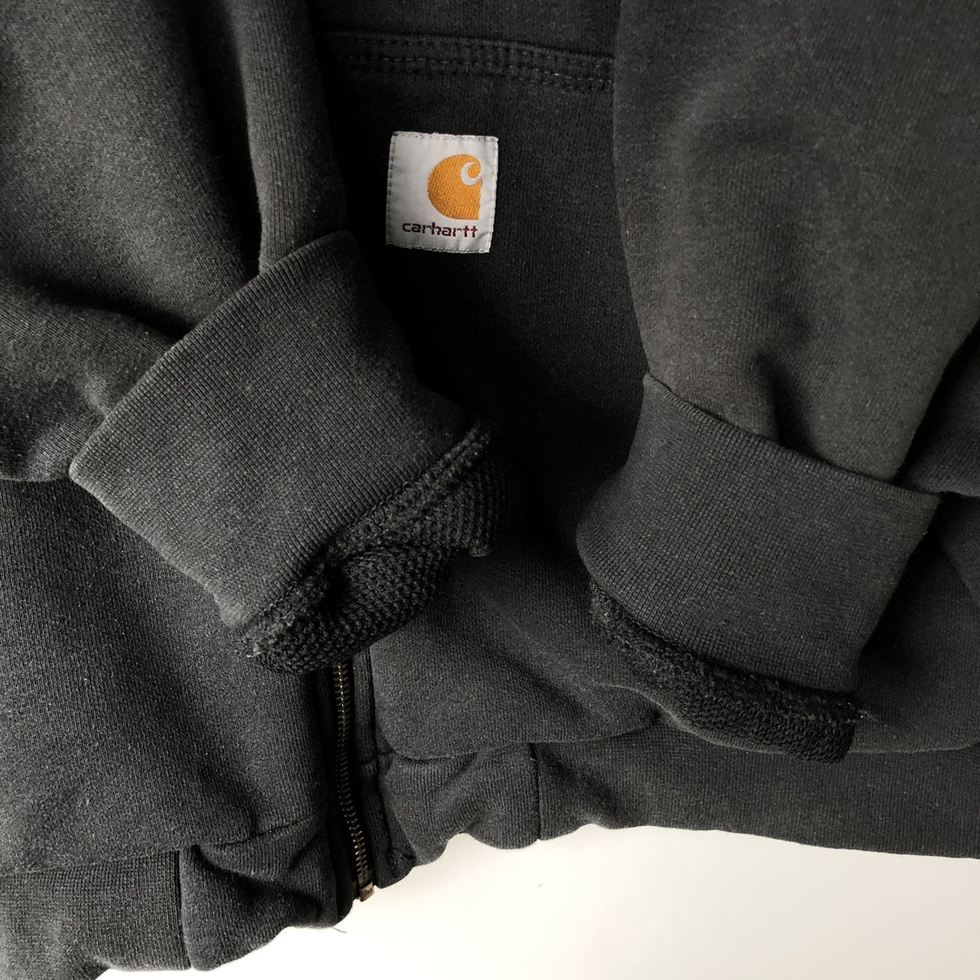 Carhartt Loose Fit Sweat Full Zip Hoodie, Men's L size cotton black type Vintage Second Hand