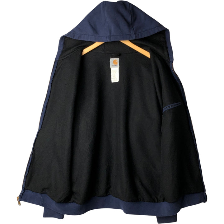 Carhartt Sweat Full Zip Hoodie Men's XL unclear Navy blue Vintage Second Hand