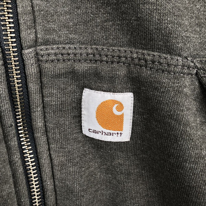 Carhartt Loose Fit RAIN DEFENDER ASB Advertising Full-Zip Sweatshirt Hoodie (Men's Size L equivalent) unclear Charcoal Vintage Second Hand