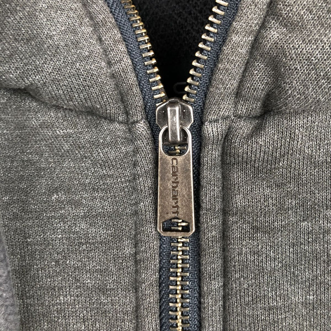 Carhartt Loose Fit RAIN DEFENDER ASB Advertising Full-Zip Sweatshirt Hoodie (Men's Size L equivalent) unclear Charcoal Vintage Second Hand