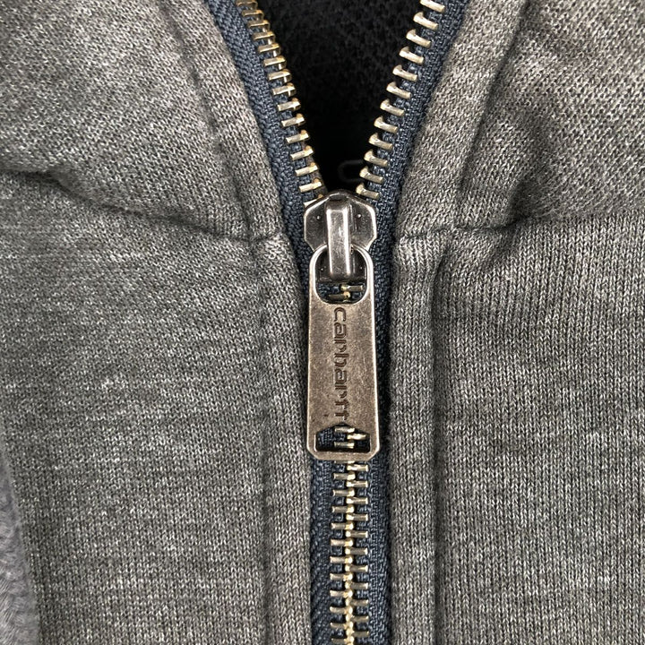 Carhartt Loose Fit RAIN DEFENDER ASB Advertising Full-Zip Sweatshirt Hoodie (Men's Size L equivalent) unclear Charcoal Vintage Second Hand