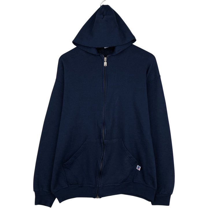 Vintage 90'S Russell Athletic full-zip sweatshirt, size L, men's cotton navy blue type Vintage Second Hand