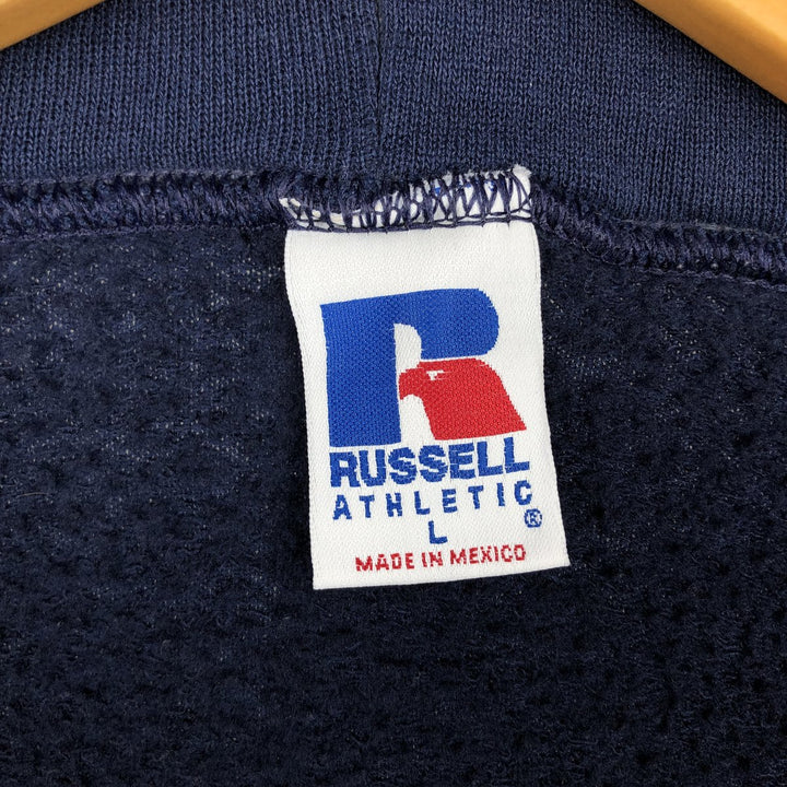 Vintage 90'S Russell Athletic full-zip sweatshirt, size L, men's cotton navy blue type Vintage Second Hand