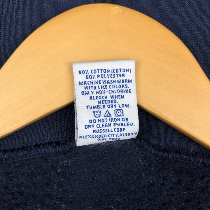 Vintage 90'S Russell Athletic full-zip sweatshirt, size L, men's cotton navy blue type Vintage Second Hand