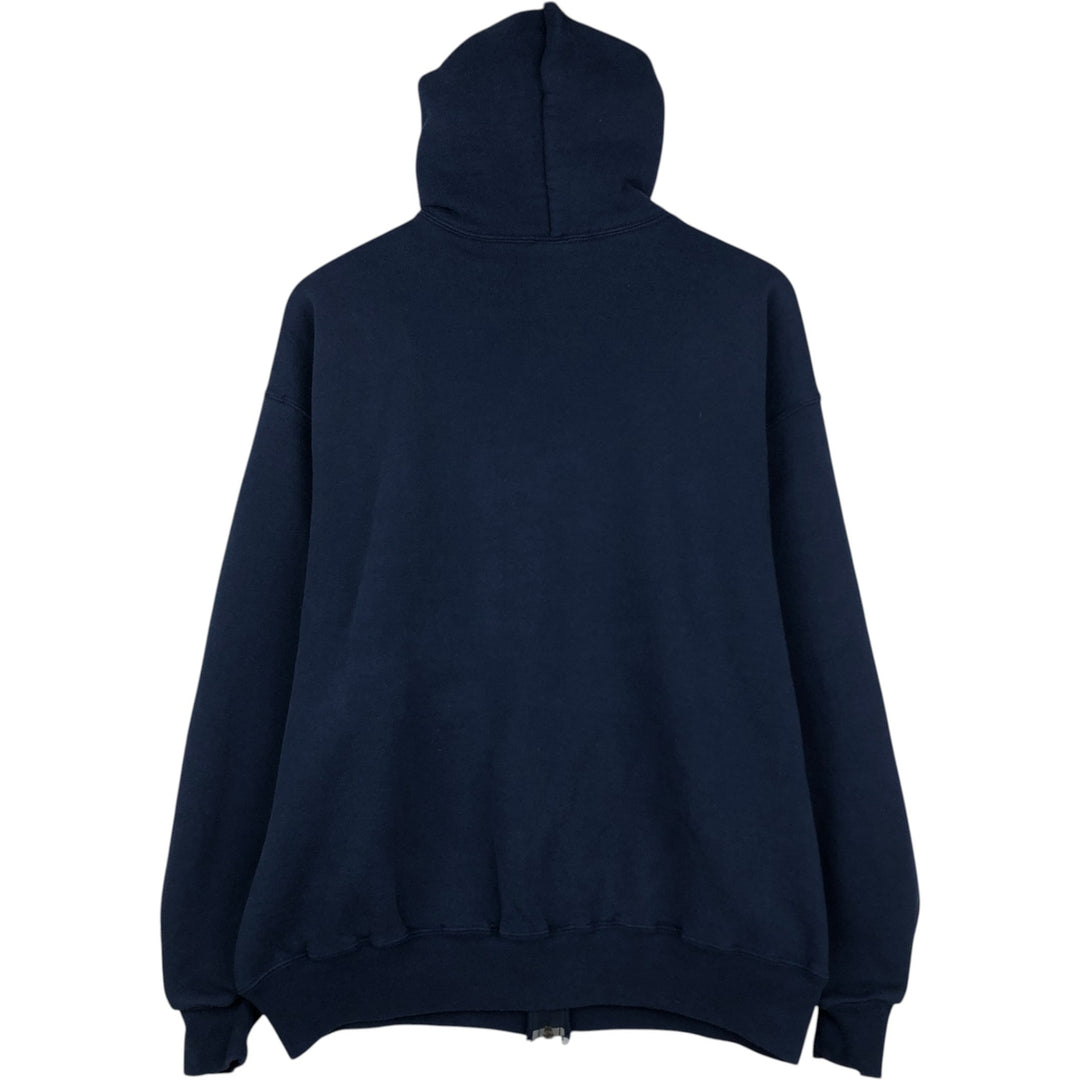 Vintage 90'S Russell Athletic full-zip sweatshirt, size L, men's unclear navy blue type Vintage Second Hand