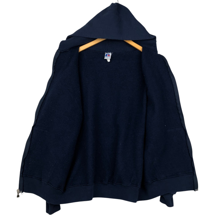 Vintage 90'S Russell Athletic full-zip sweatshirt, size L, men's unclear navy blue type Vintage Second Hand