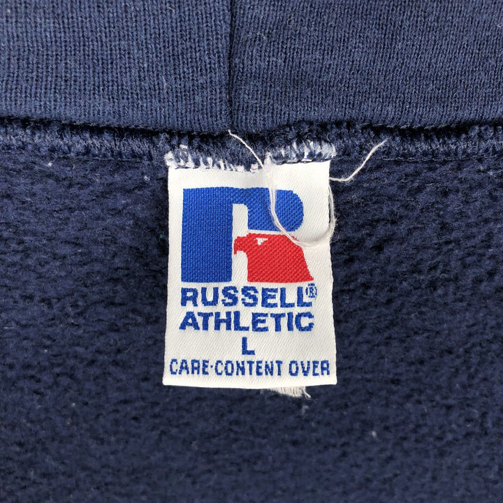 Vintage 90'S Russell Athletic full-zip sweatshirt, size L, men's unclear navy blue type Vintage Second Hand