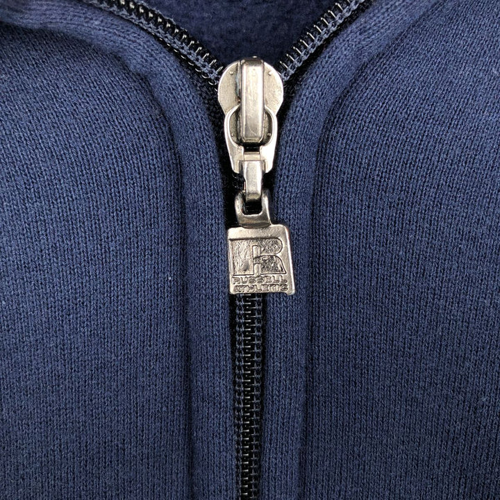 Vintage 90'S Russell Athletic full-zip sweatshirt, size L, men's unclear navy blue type Vintage Second Hand