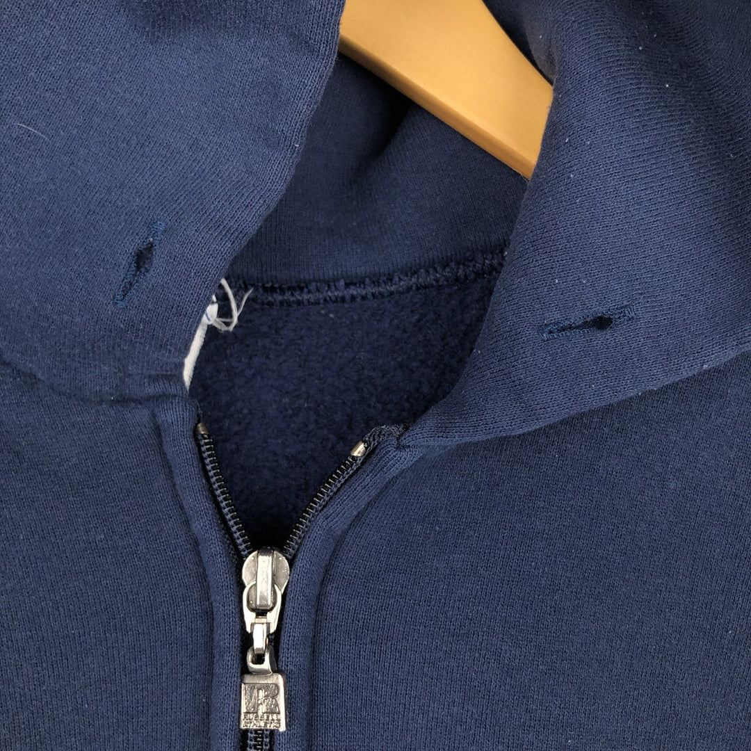 Vintage 90'S Russell Athletic full-zip sweatshirt, size L, men's unclear navy blue type Vintage Second Hand