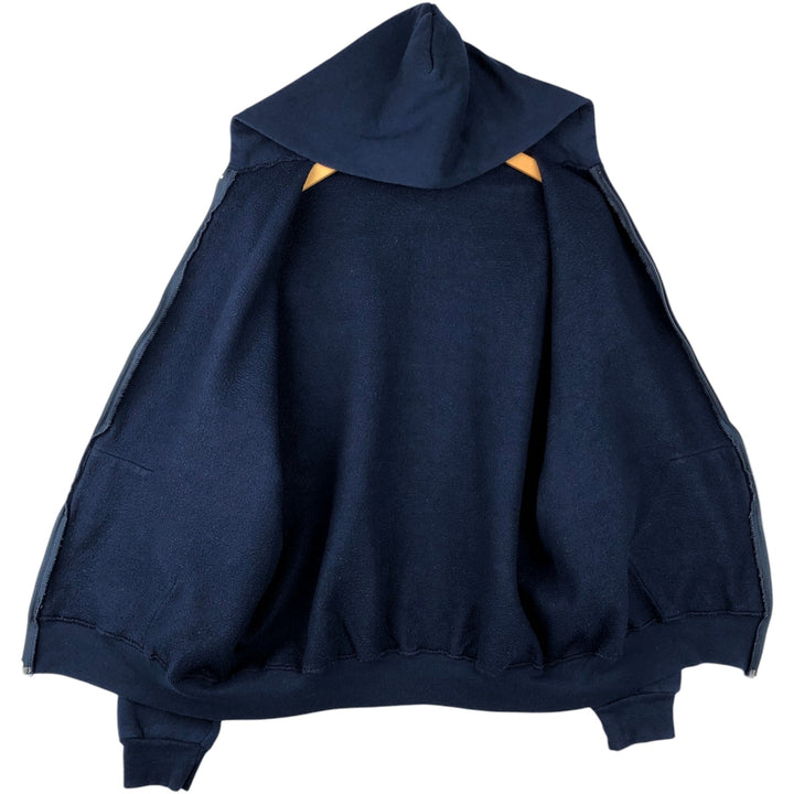 Vintage 90'S Russell Athletic full-zip sweatshirt, size XL, men's cotton navy blue type Vintage Second Hand