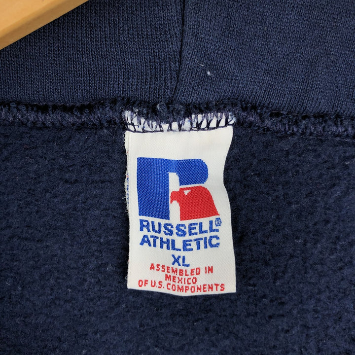 Vintage 90'S Russell Athletic full-zip sweatshirt, size XL, men's cotton navy blue type Vintage Second Hand